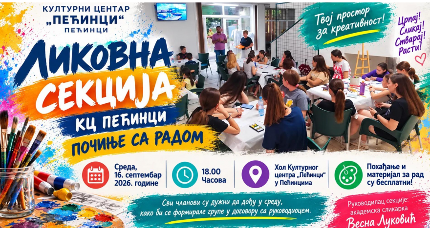 Сутра почиње са радом Ликовна секција КЦП